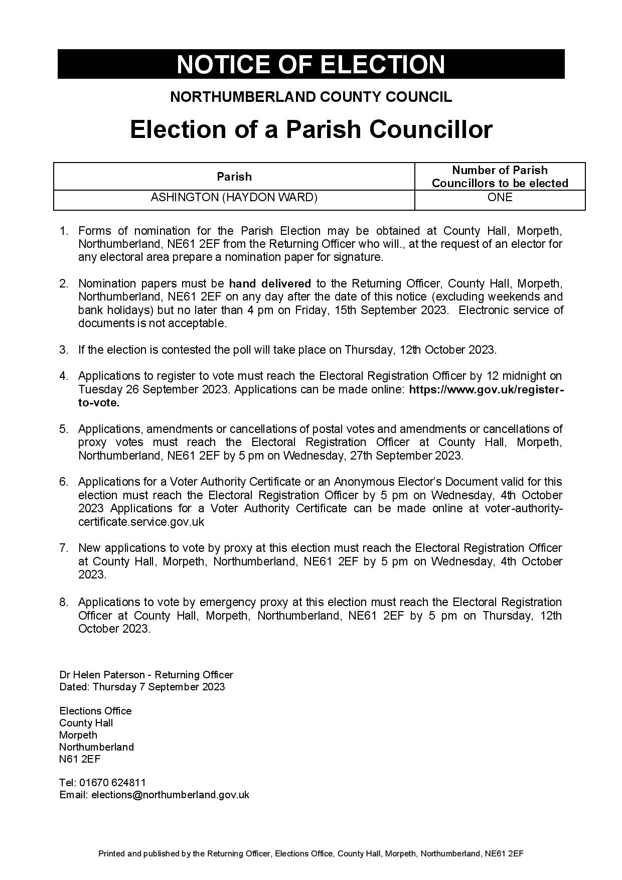 Image of Election Notice