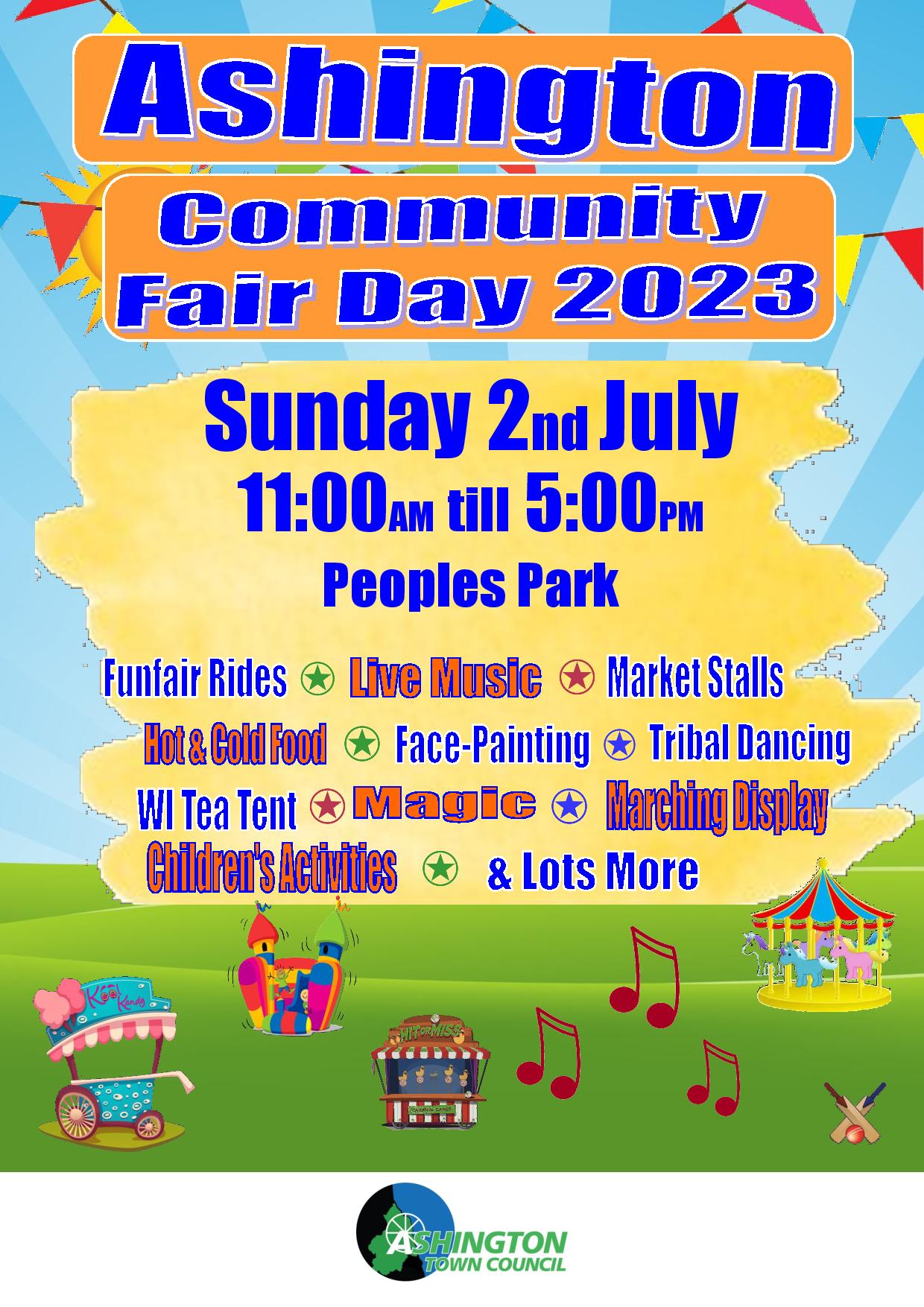 Ashington Community Fair Day poster 2023