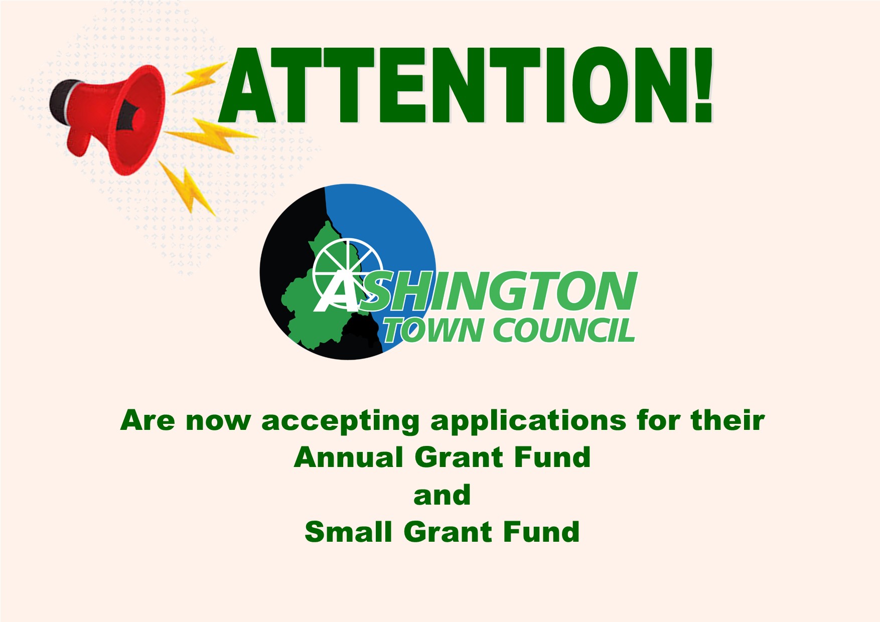 Applications Now Open for Ashington Town Council’s 2025–26 Grant Funding