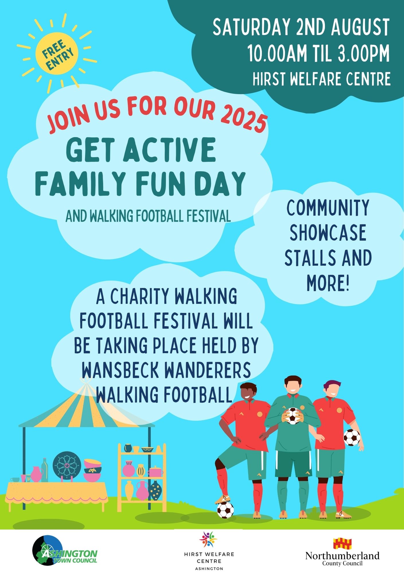 Get Active Family Fun Day and Walking Football Festival Coming to Ashington