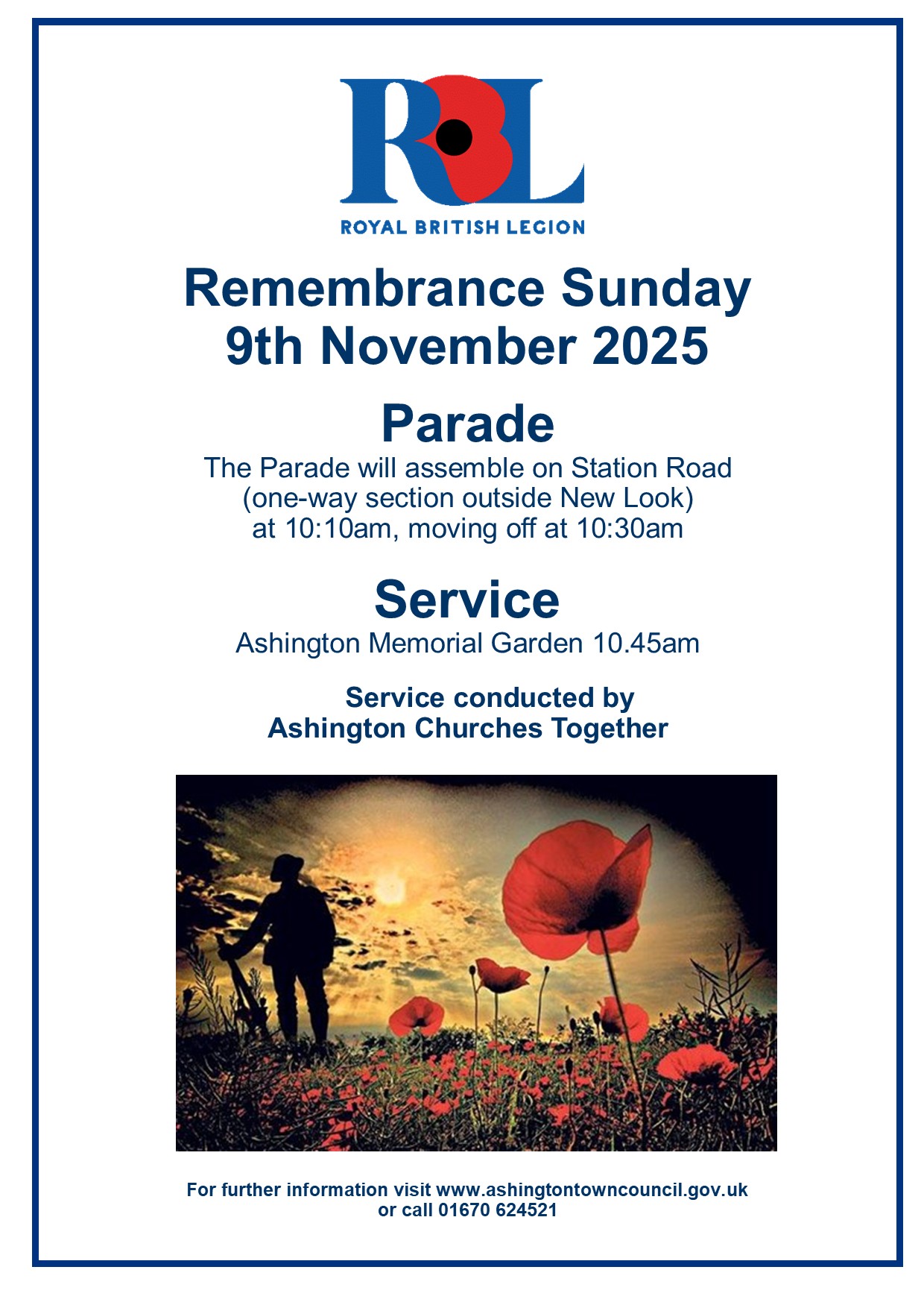 Ashington to Honour Fallen Heroes with Remembrance Sunday Parade and Service