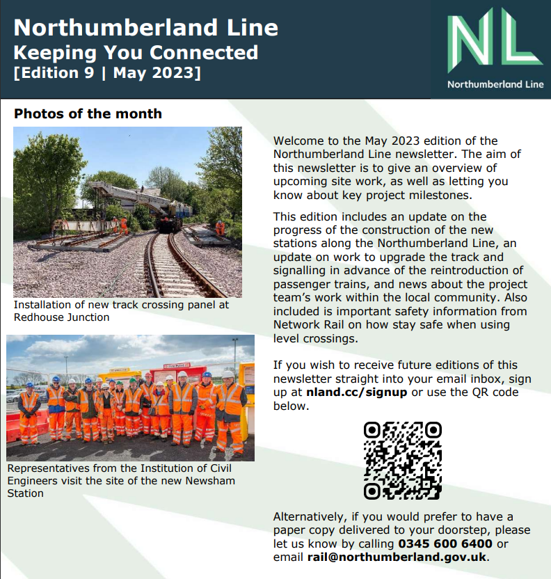 Northumberland Line Newsletter - May