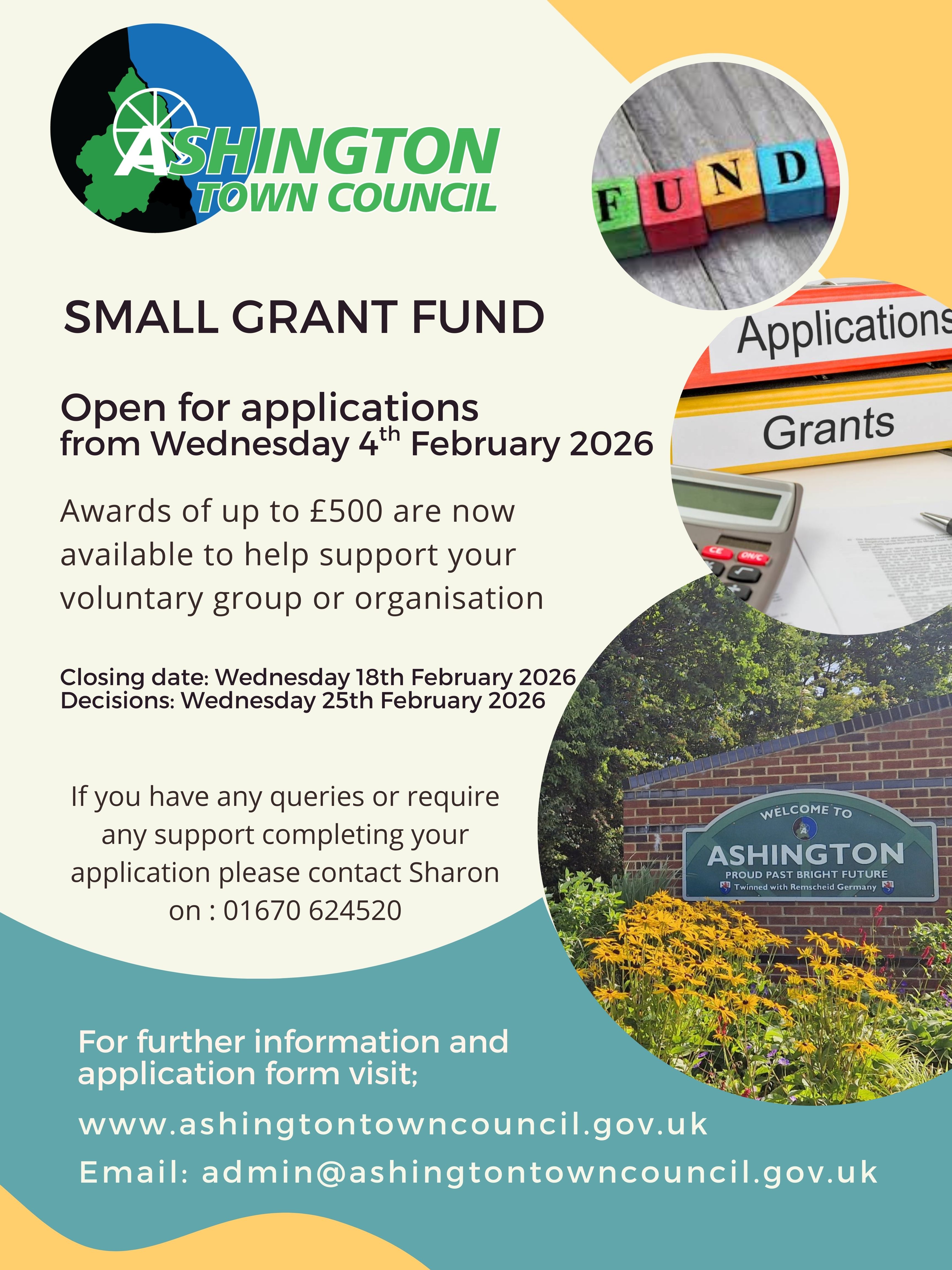 Ashington Town Council Opens Final Round of Small Grant Fund for 2025-26