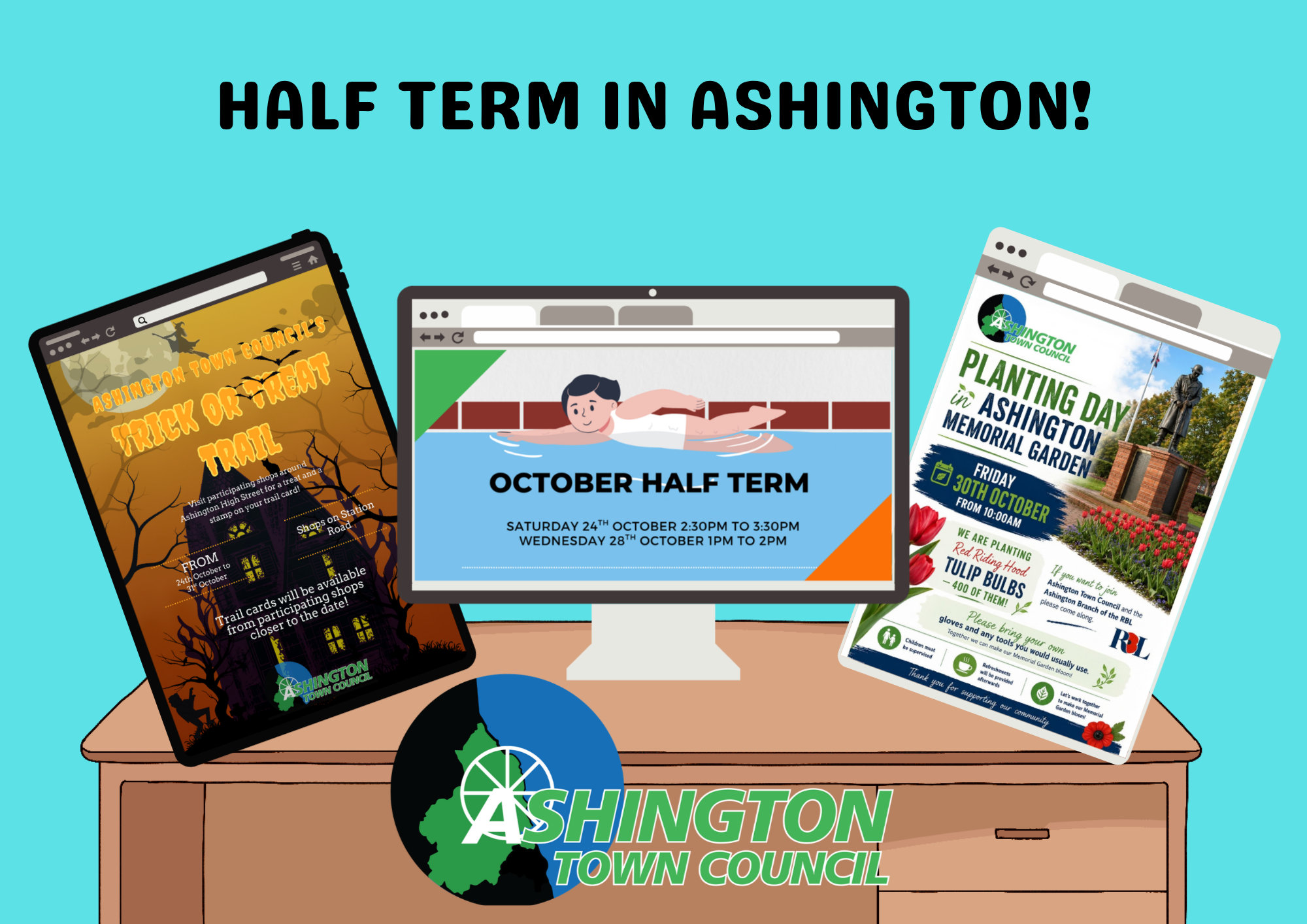Half term in Ashington: free swimming, a Halloween trail and a planting day
